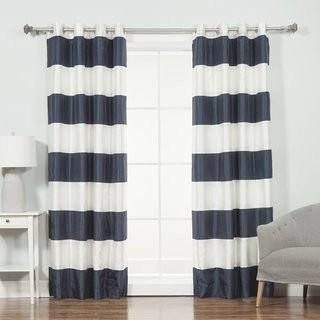Willa Arlo Interiors Camden Striped Blackout Thermal Tap Top Curtain Panel (WRLO6221_22797574) - 52" x 84" - Grey / Wht