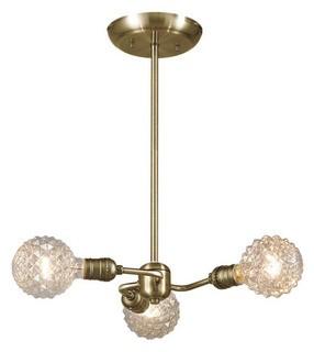 Globe 3-light Pendant - Antique Brass - 65248