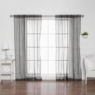 Best Home Fashion, Inc. Polka Dots Semi-Sheer Rod Pocket Curtain Panels (BEHF1322_17037685_17022741) - Pink  - 58" x 84"