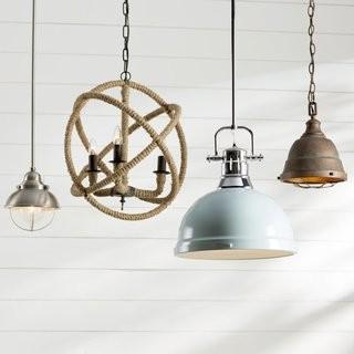 Beachcrest Home Elinna 1-Light Foyer Mini Pendant (BCHH8885_23573015) - French White