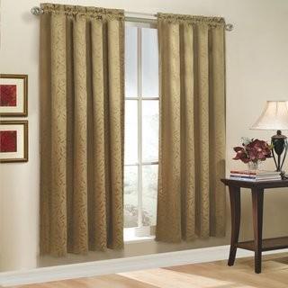 Sweet Home Collection Jacquard Nature/Floral Semi-Sheer Rod Pocket Single Curtain Panel - White - 63" Length  (SWET2584_20641450_20647490)