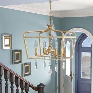 Willa Arlo Interiors Fealty Traditional 4-Light Foyer Pendant (WRLO4418) - Brio Gold