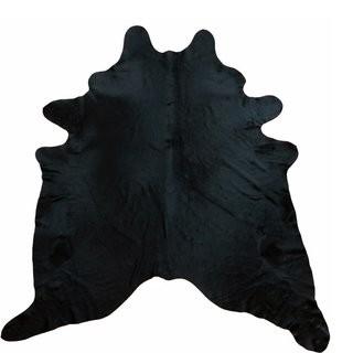 Chesterfield Leather Large Dyed Brazilian Cowhide Black Area Rug (CFLE1026)