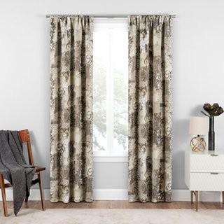 Fleur De Lis Living Boyster Nature/Floral Blackout Rod Pocket Single Curtain Panel (FDLL3824_22494751_22494754) - 37" x 95" - Tuscan