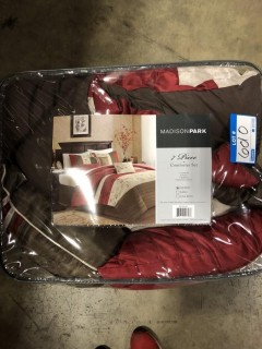 Madison Park 7 pcs Comforter Set Red/Brown Queen (MP-10-307)
