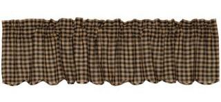VHC Brands Valance 16"x72" Brown/Black Plaid