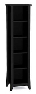 15.75-inch x 60-inch x 13.75-inch 4-Shelf Solid Wood Bookcase in Black