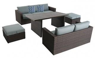 Hampton Bay - Model # FRS01567C-ST-2 - Machesney Park 5-Piece Woven Patio Conversation Set - Expresso