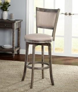 Darby Home Co Topeka 30 Swivel Bar Stool (DBHC9733)- Weathered Grey 1 pcs