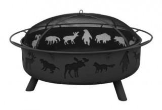 Landmann Ball of Fire Steel Wood Burning Fire Pit - 28915 - Super Sky Firepit - Wildlife - Blk
