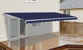 Aleko Products 16' x 10' Awning Frame w/ Blue Fabric