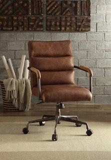 Acme Furniture 92414 Harith Top Grain Leather Office Chair in Retro Brown