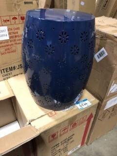 61303-00DBL - Metal Outdoor seat - Blue