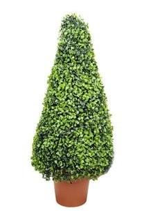 Northlight Seasonal Two-Tone Artificial Boxwood Tower Cone Topiary Tree in Pot (NLGT2050)