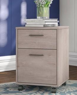 Bush Furniture Key West 2 Drawer Mobile Pedestal, Washed Gray (KWF116WG-03)