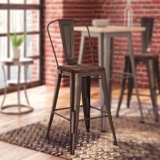 Trent Austin Design Fortuna 24" Bar Stool (TADN412717684916) - Set of 2 - Antique Gunmetal 