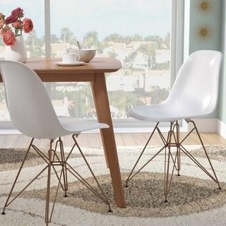 Wade Logan Mohnton Solid Back Side Chair (WDLN2374_23591668) - Beige w/Gold Legs - set of 2