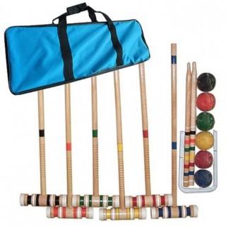 Hey Play - 80-66D22 - Croquet Set Fun Vintage Lawn Recreation Game 