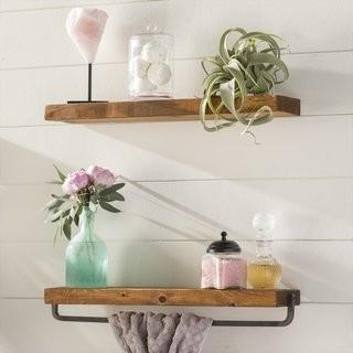 Laurel Foundry Modern Farmhouse Drew Wall Shelf (LFMF3260_25768830) - Walnut Finish
