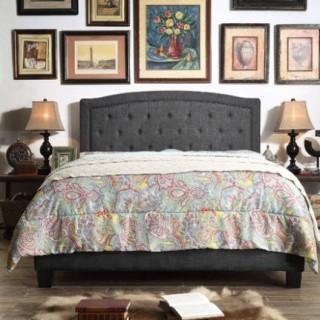 Mulhouse Furniture Gabriel Upholstered Panel Bed (MLHO1184_16550719_16550720) - Charcoal 