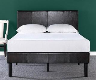 Zinus Queen Platform Bed - Deluxe Faux Leather 