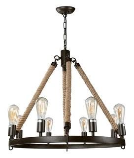 LNC Home Rope 8-Light Candle-Style Chandelier (LNCH1020)