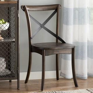 Laurel Foundry Modern Farmhouse Chapeau Solid Wood Dining Chair (LRFY4670) - Set of 2 - Weathered Walnut