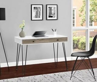 Owen Retro Desk with Drawer - White