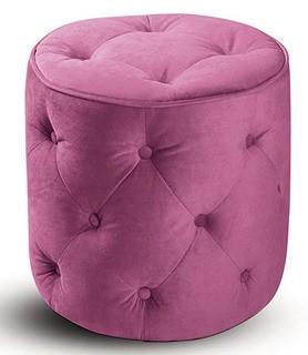 Avenue Six - Tufted Round Ottoman - 17" x17"  - Pink