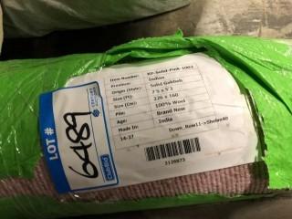 KP-Solid-Pink-1002 - 7'5" x5'3" - 100% Wool