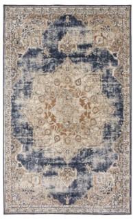 Unique Loom - Villa Collection - K056A - SNL13 - Dk. Bluw / White - 5' x8'