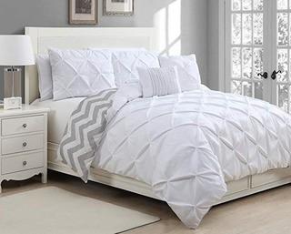 Avondale Manor Ella Pinch 5 pcs Duvet Set White King 