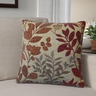 Red Barrel Studio Shan Chenille Jacquard Leaf Throw Pillow (RDBT5980_24060378) - Taupe