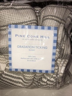 Pine Cone Hill Graduation Ticking Blanket - Full/Queen