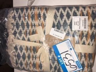 Orange/Blue Cotton Throw (50 x 60 inches)