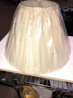 Taupe Lamp Shade w Cream and Gold Base