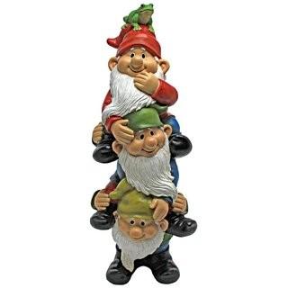 Design Toscano Tower of Three Gnomes and Frog Statue (TXG3597)