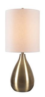 Droplet 29 in. Antique Brass Indoor Table Lamp with Cream Shade