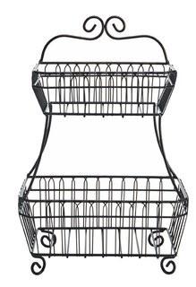 Gourmet Basics by Mikasa French 2-Tier Flatback Fruit Bowl/Basket (GBMK1070)