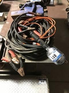 Lot of Asst. Booster Cables and Trouble Light, etc.