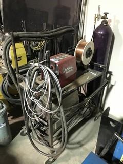Lincoln Invertec V350-Pro and Lincoln LF-72 Wire Feed w/ Cart, Hoses, Gun, etc.