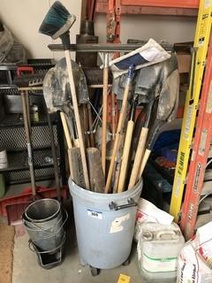 Lot of Asst. Shovels, Brooms, Squeedgees, etc.