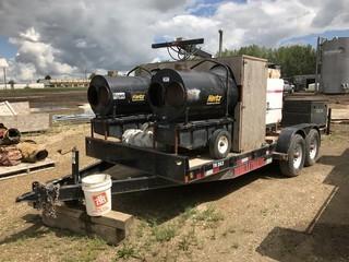 2014 Double A 18’ T/A Trailer, GVWR: 14,000lbs. Including (2) Flagro Kerosene Heaters, Magnum MLT5200 Light Tower, 4,064hrs Showing, (2) Tool Chests, Tidy Tank