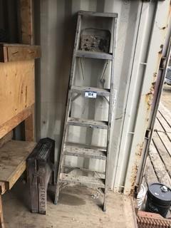 Lot of (1) 5' Aluminum Step Ladder and Step Stool