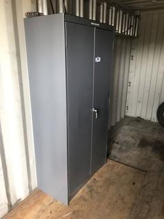 2-Door Shop Cabinet w/ Asst. contents including  Asst. Aersols etc.