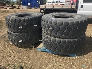 Lot of (4) 20.5R25 Tires w/ Eye Hooks