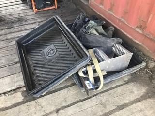 Lot of (4) Catch Basins, (3) Sets of Hip Waders, Hitch Stairs, etc.