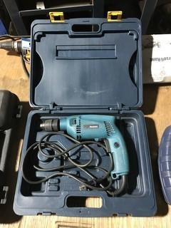 Makita Electric Drill w/ Case and Drill Bits