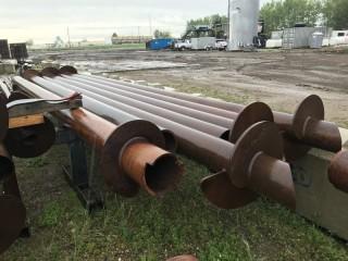 (7) Single Helix 20' - 22' X 8.65" Helical Piles w/ (2) Steel Pipe Stands
