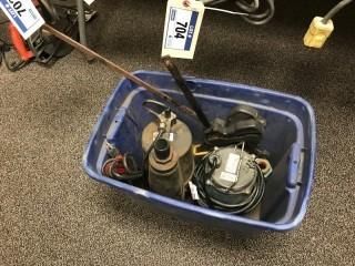 Lot of (2) Trash Pumps and Asst. Clamps